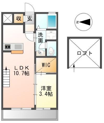 高松市鹿角町のアパートの間取り