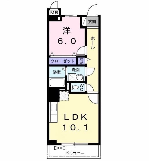 多摩市南野のマンションの間取り