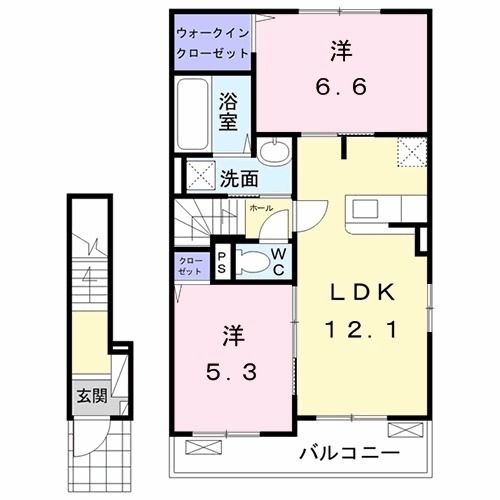 築上郡築上町大字東八田のアパートの間取り