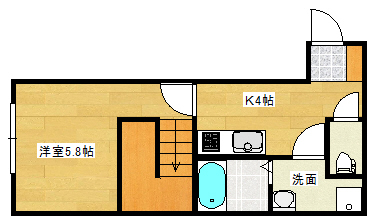 広島市東区戸坂出江のアパートの間取り