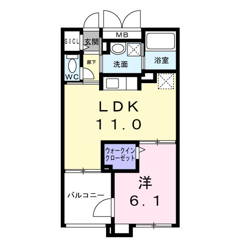埼玉県所沢市青葉台（アパート）の賃貸物件の間取り