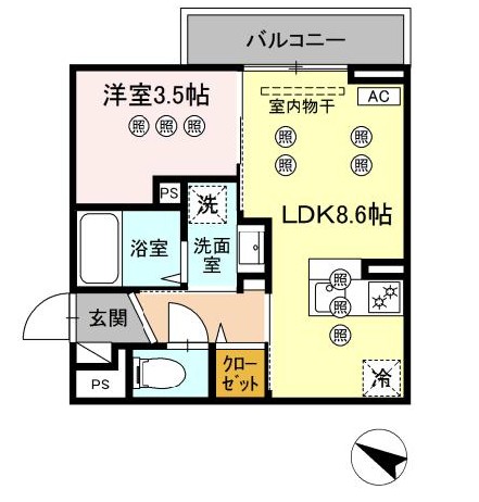 サンガーデン新山口A棟の間取り写真