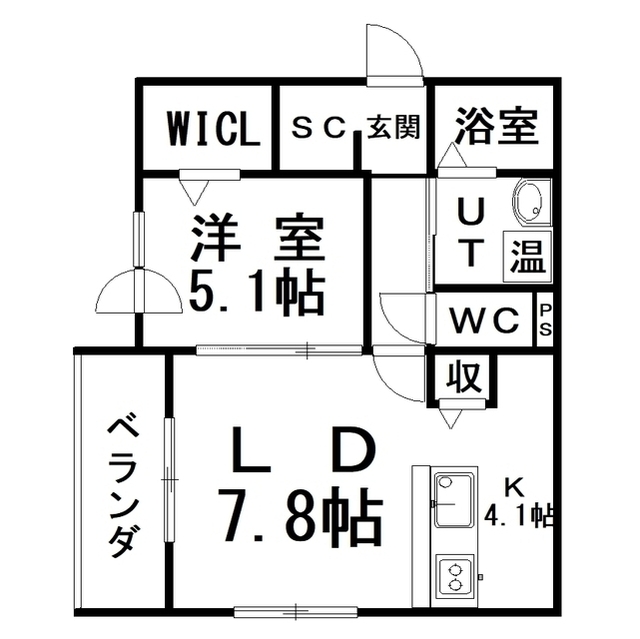 ＪＲ根室本線 釧路駅 バス乗車時間：10分 最寄りバス停で下車 徒歩3分 5階建 築8年の間取り写真