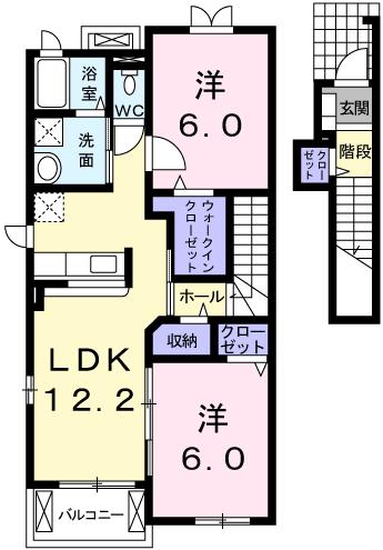コージーコート朝霧II番館の間取り写真