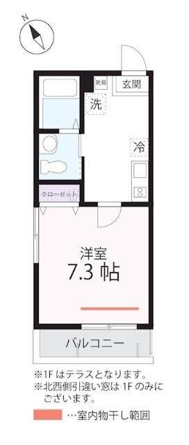 東急東横線 横浜駅 徒歩14分 3階建 築2年の間取り写真