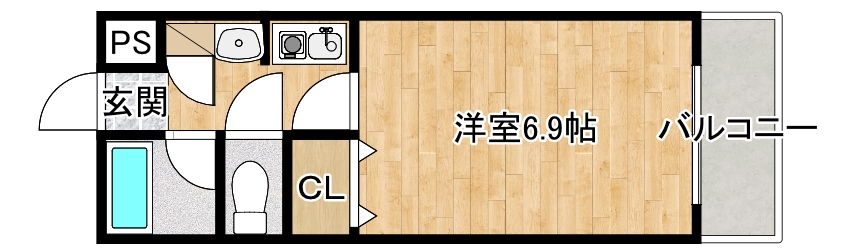 京阪本線 寝屋川市駅 徒歩18分 4階建 築30年の間取り写真