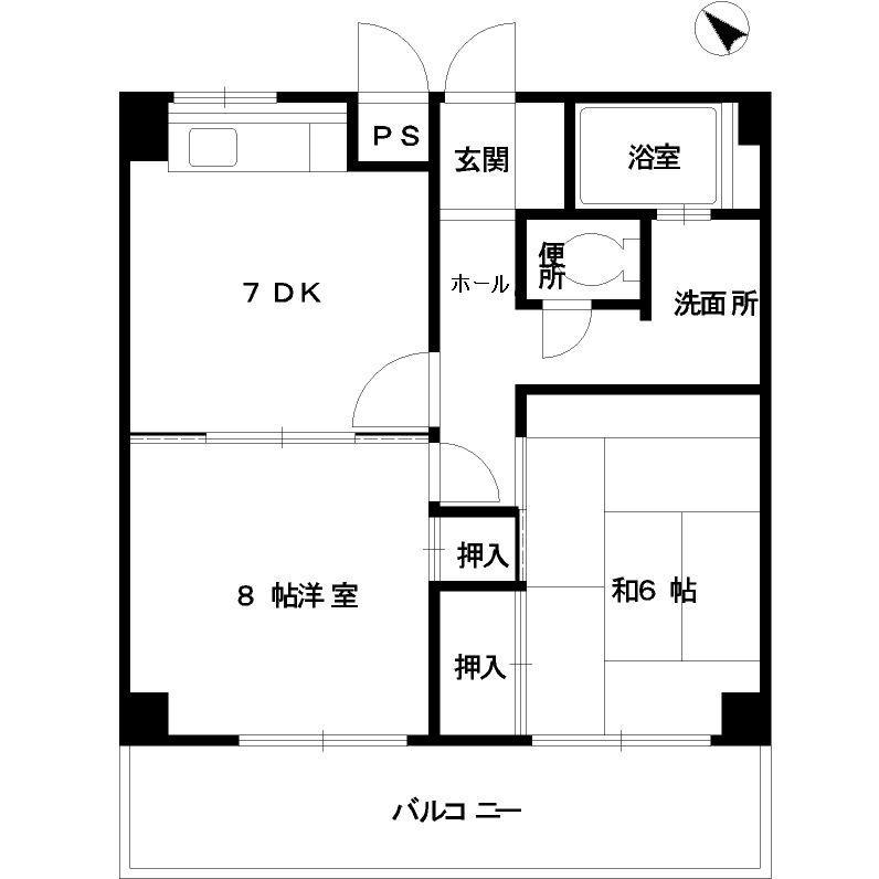 広島市西区古江西町のマンションの間取り