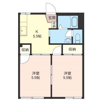 座間市四ツ谷のアパートの間取り