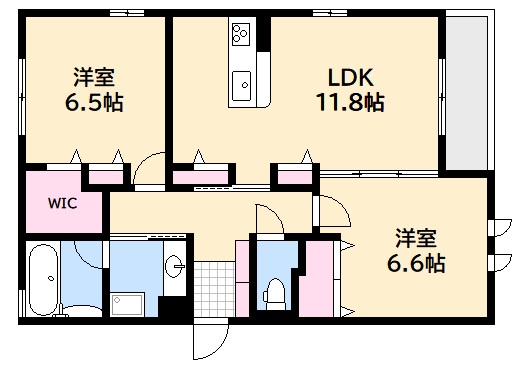 広島市西区南観音のアパートの間取り