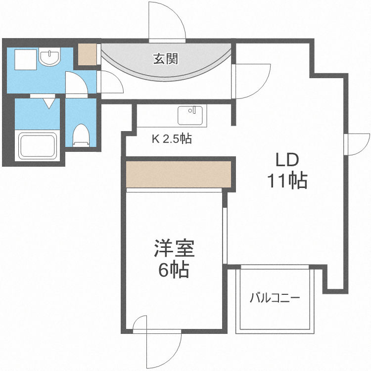 札幌市北区北二十三条西のマンションの間取り