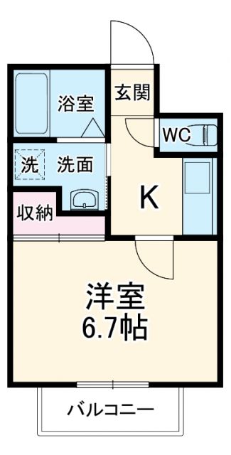 静岡県浜松市中央区幸４（アパート）の賃貸物件の間取り