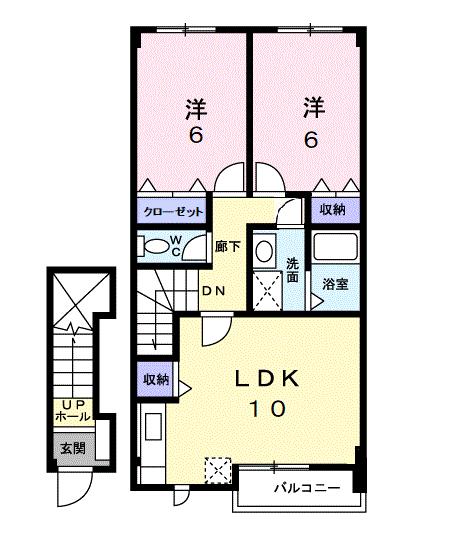 高松市牟礼町牟礼のアパートの間取り