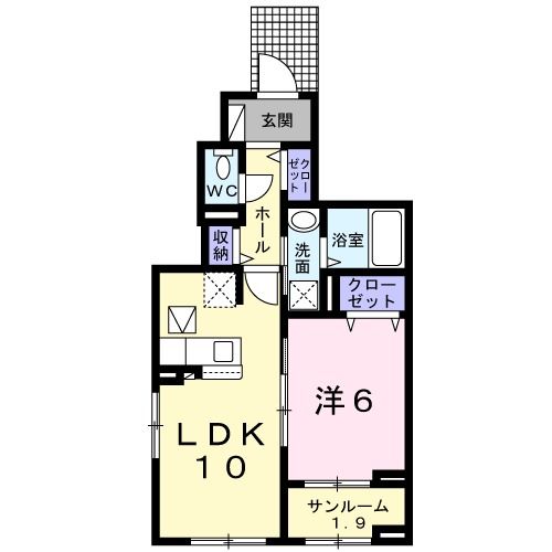 広島市安佐北区大林のアパートの間取り