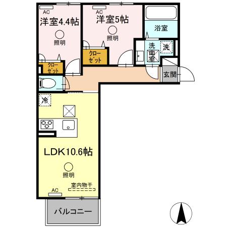 ルピナスシーサイド　B棟の間取り