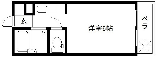 京都市左京区北白川下池田町のマンションの間取り