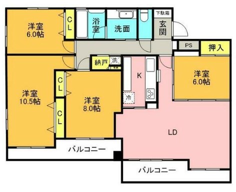 横浜市港北区小机町のマンションの間取り