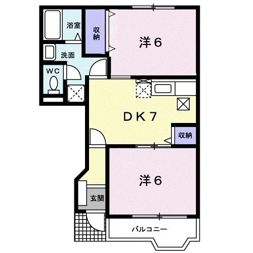 日立市折笠町のアパートの間取り