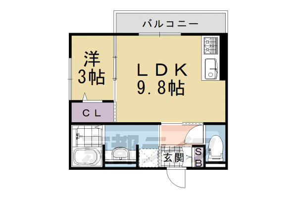 長岡京市調子のアパートの間取り