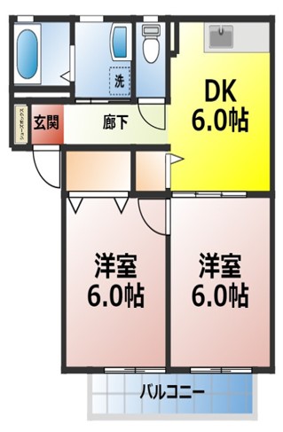 安城市箕輪町のアパートの間取り