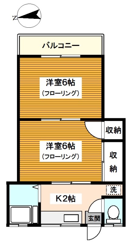 横浜市鶴見区東寺尾北台のアパートの間取り