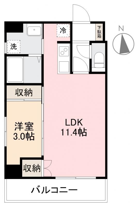 高松市丸の内のマンションの間取り