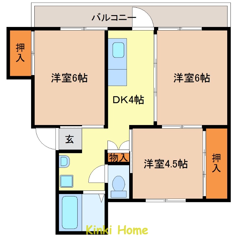 海南市下津町小原のマンションの間取り