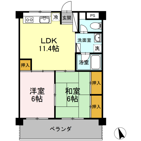 テラスヴェルデAの間取り