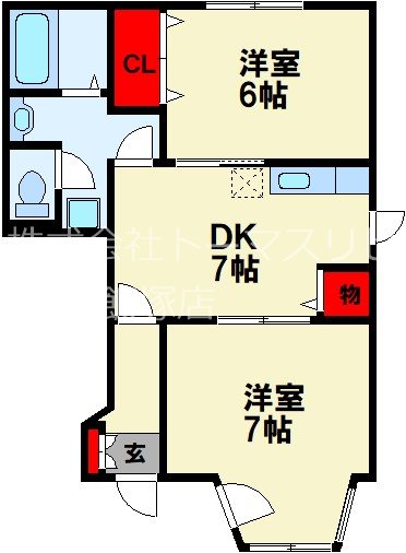 嘉穂郡桂川町大字寿命のアパートの間取り