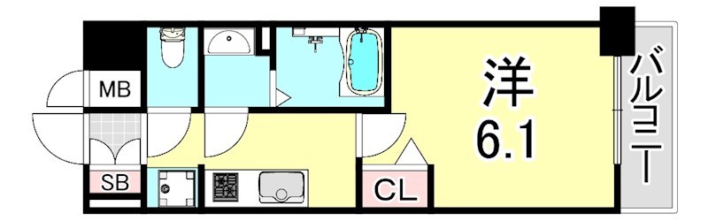 神戸市長田区二番町のマンションの間取り