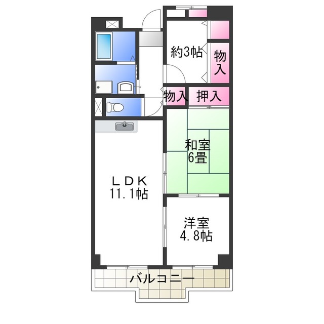 泉大津市旭町のマンションの間取り