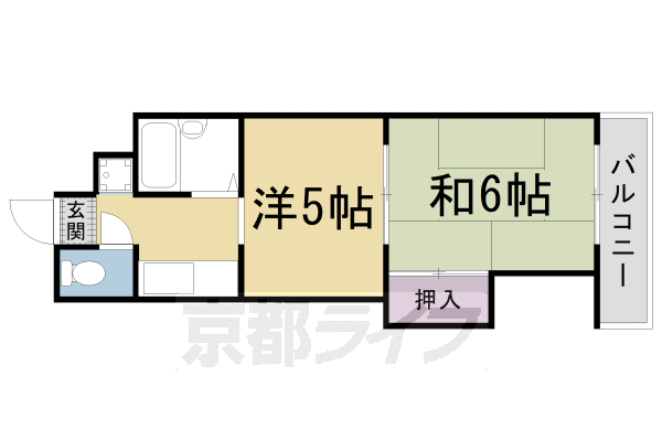 京都市右京区西京極佃田町のマンションの間取り