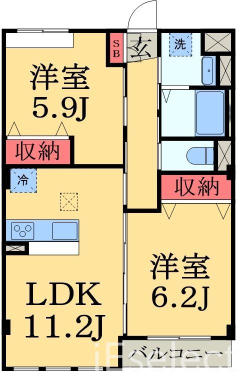 茂原市高師のマンションの間取り