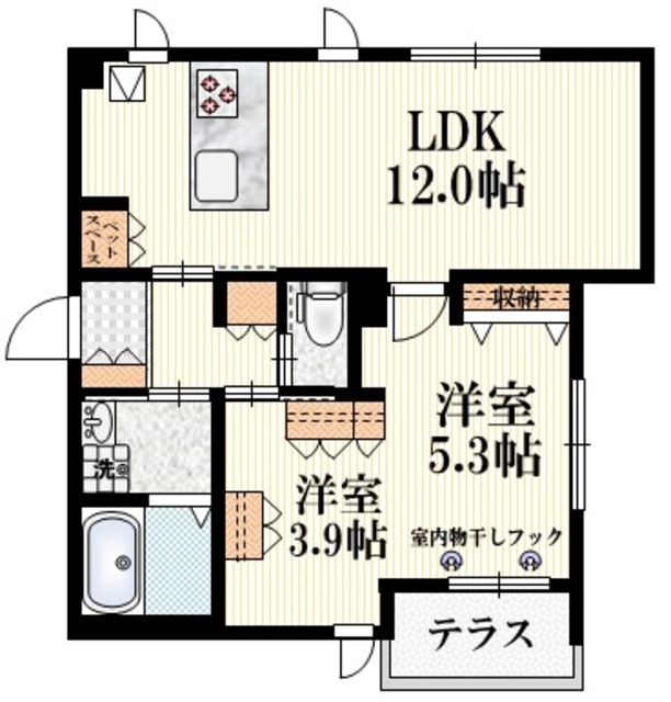 立川市高松町のマンションの間取り