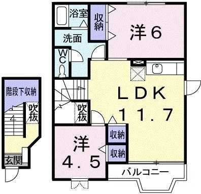 【行田市佐間のアパートの間取り】