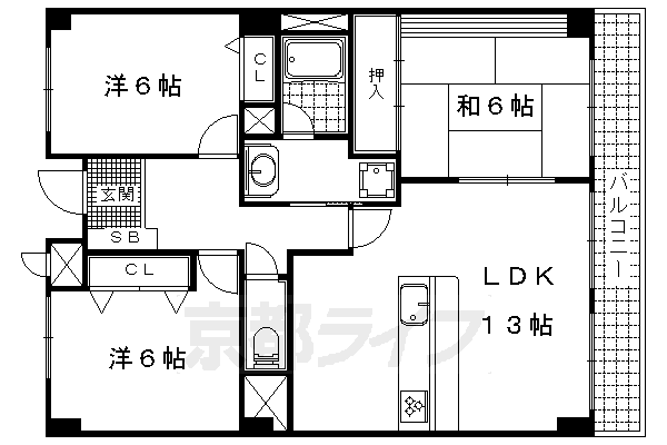 パインフィールド山科の間取り