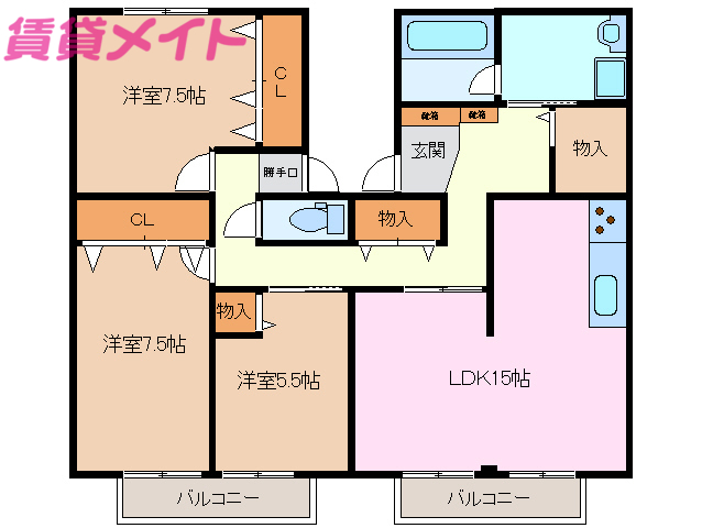 プレジール東浦の間取り