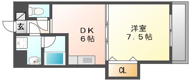 岡山市北区奥田本町のマンションの間取り