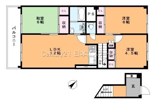 大田区東雪谷のマンションの間取り