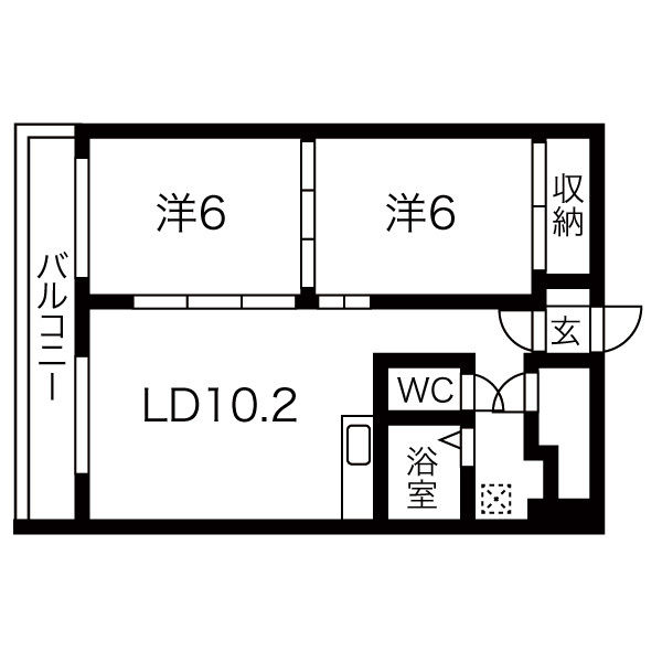 札幌市中央区南十三条西のマンションの間取り