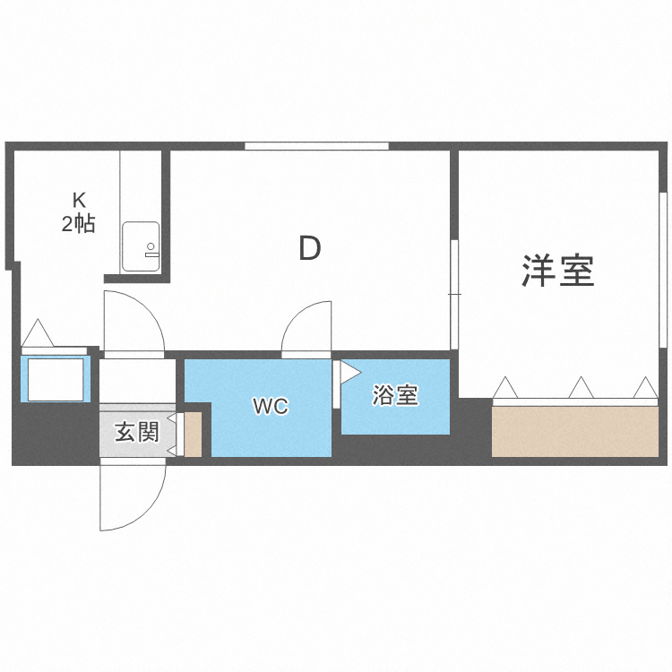 【札幌市中央区北四条東のマンションの間取り】