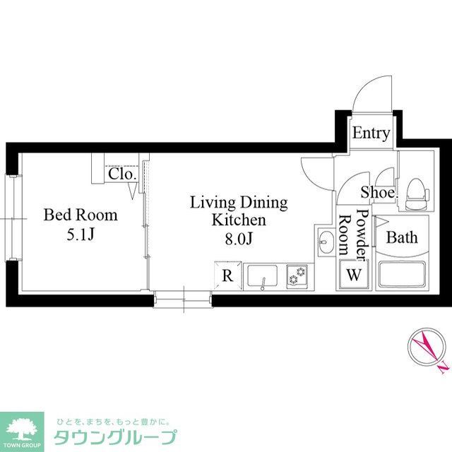 港区赤坂のマンションの間取り