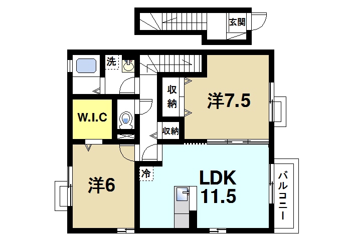天理市別所町のアパートの間取り