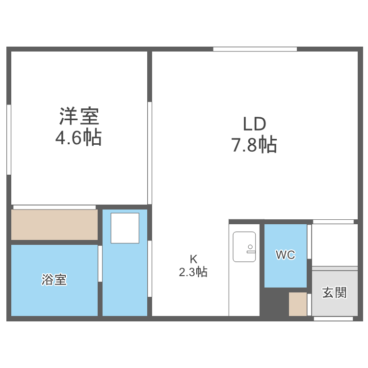 江別市上江別東町のアパートの間取り