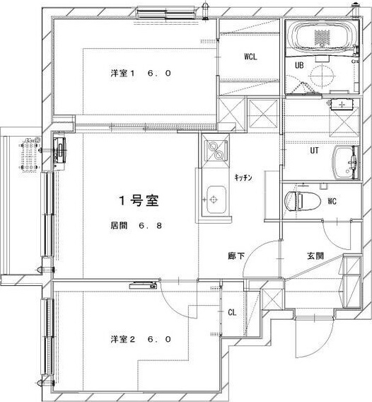 札幌市北区北六条西のマンションの間取り