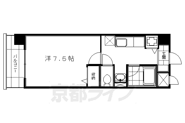 京都市伏見区下鳥羽南円面田町のマンションの間取り