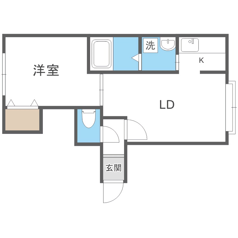 札幌市南区澄川一条のアパートの間取り