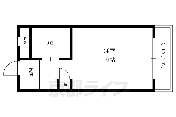 京都市右京区西院東貝川町のマンションの間取り