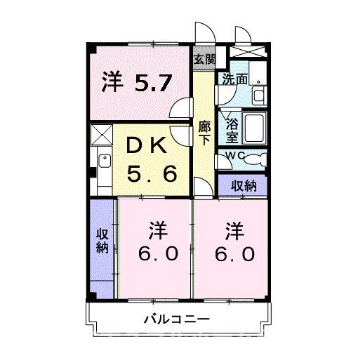 豊橋市牛川通のマンションの間取り