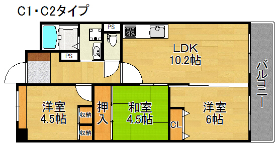 サニーコットン住之江の間取り