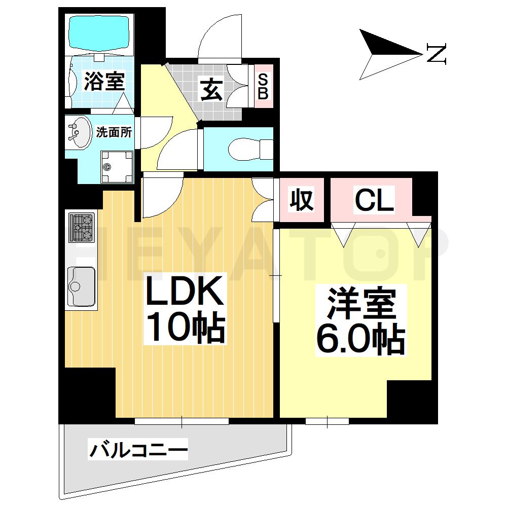 名古屋市中川区山王のマンションの間取り